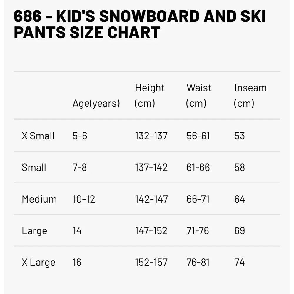686 Youth Progression Padded Pant in Black in Small